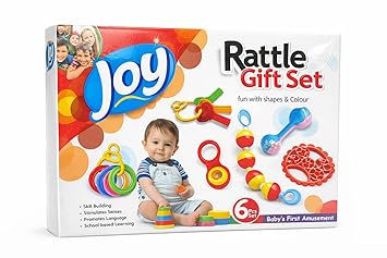 Baby Rattle Gift Set for Newborn | 6 Pieces Colourful Rattle Toys | Safe Plastic Baby Toy | Early Learning & Sensory Development | Infant Toys for 0–12 Months
