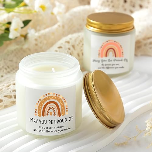 Vista 28 de MTLEE 20 velas de regalo de agradecimiento de 3.5 onzas de apreciación de los empleados, velas inspiradoras de cera de soja perfumadas, regalo