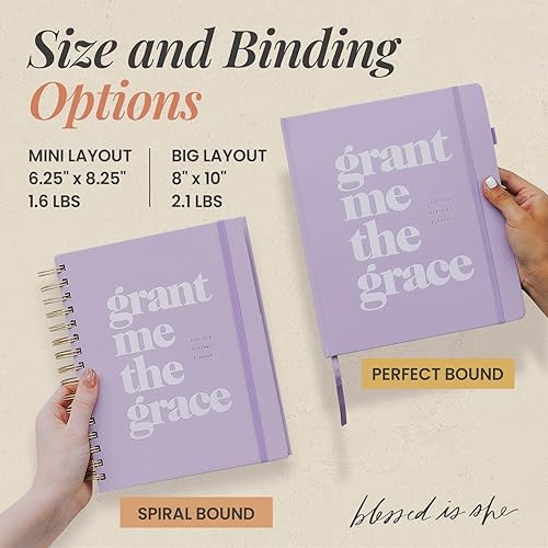 Miniatura 4 de Blessed is She Agenda académica católica 2025-2026 julio  8 x 10 pulgadas, color morado pastel, planificador de estudiantes cristianos,