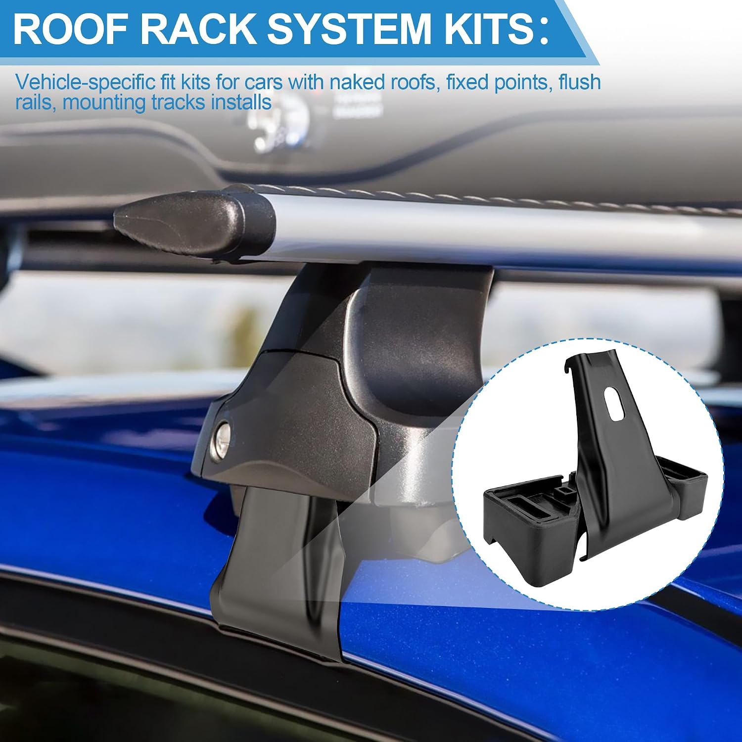 5181 Roof Rack System Fit Kits for Toyota Prius, Vehicle-Specific Fit Kits Compatible with 5-dr Hatchback Fixing Bare Rooftop Luggage Carrier Crossbar, ‎Black, ‎145181