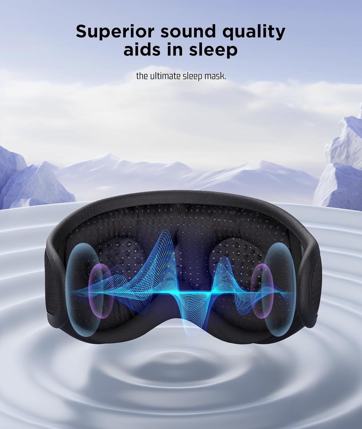 LC-dolida Sleep Mask Bluetooth Headphones Weighted Sleeping Mask 3D Eye Mask Pressure Relief Night Sleep Eye Mask Music Sleeping Headphones for Side Sleepers Meditation Gifts for Men Women view 5