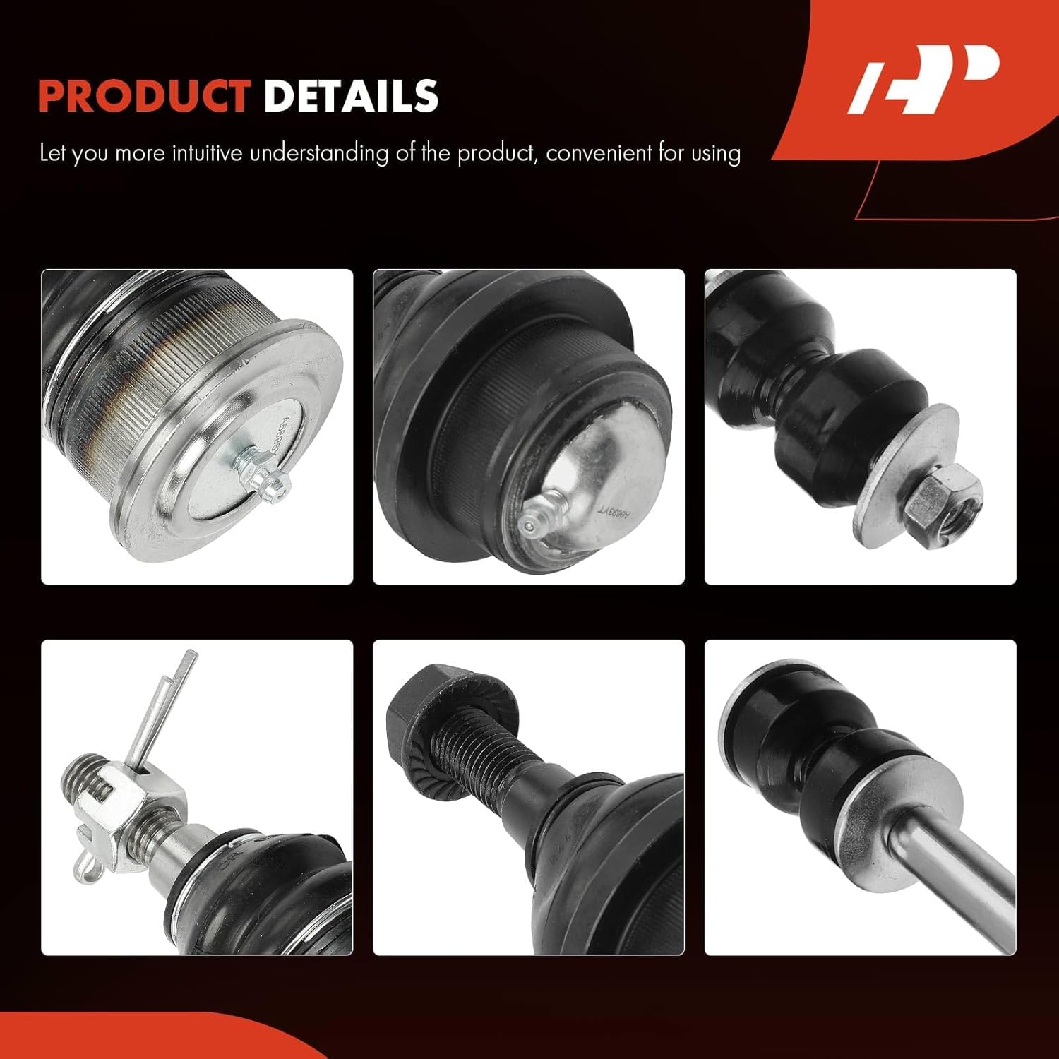 A-Premium Set of 6, Front Sway Bar Link, Upper & Lower Ball Joint, Compatible with Chevrolet & GMC & Hummer - 1999-2010 - Silverado 1500 HD Classic, Sierra, Yukon XL 2500, Suburban 2500, Avalanche, H2
