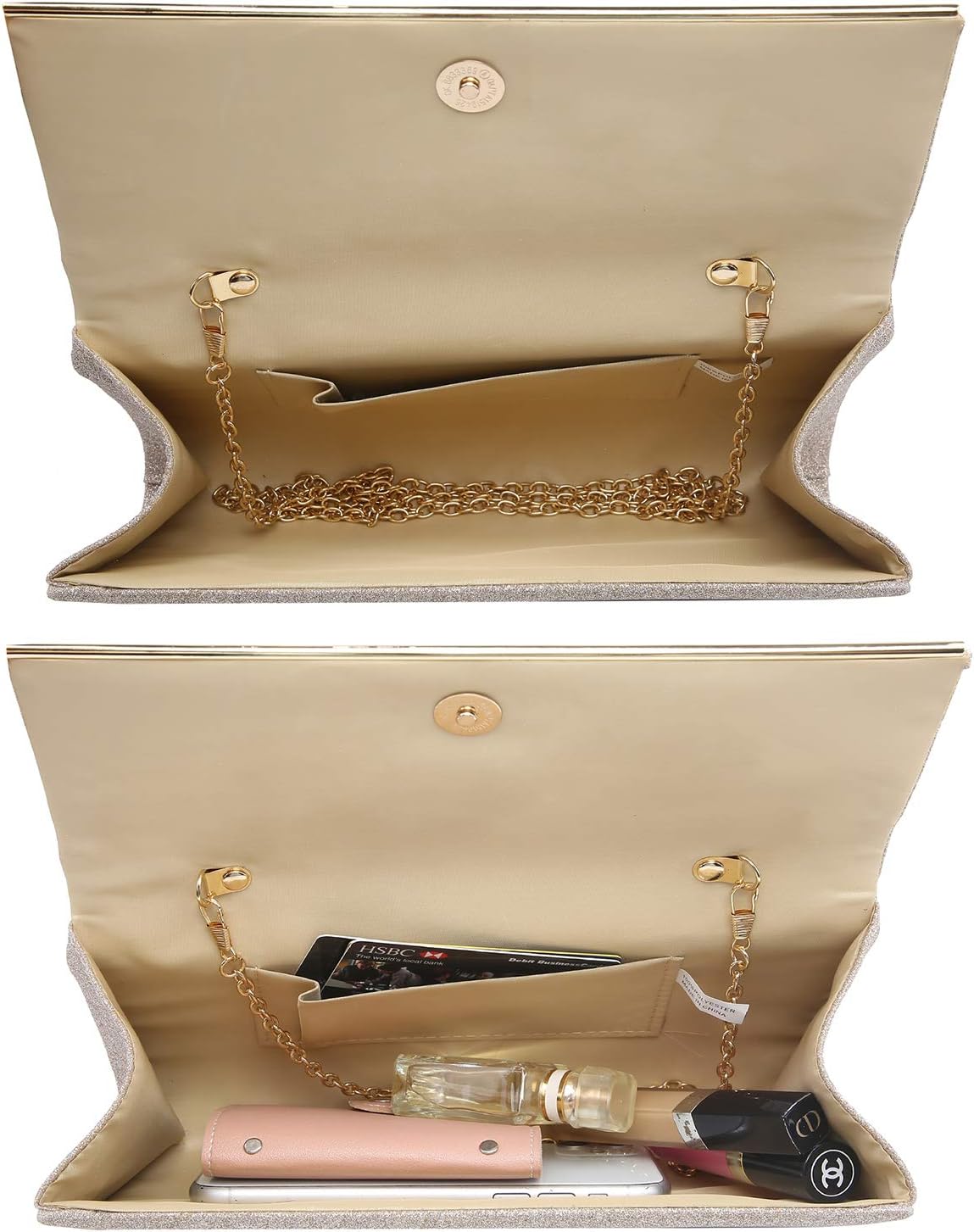 Dasein Women's Evening Bag Glitter Clutch Wedding Bridal Purse Sparkle Cocktail Party Prom Handbag | Wedding, Bridal, Sparkle, Cocktail, Party, Prom - Image 5