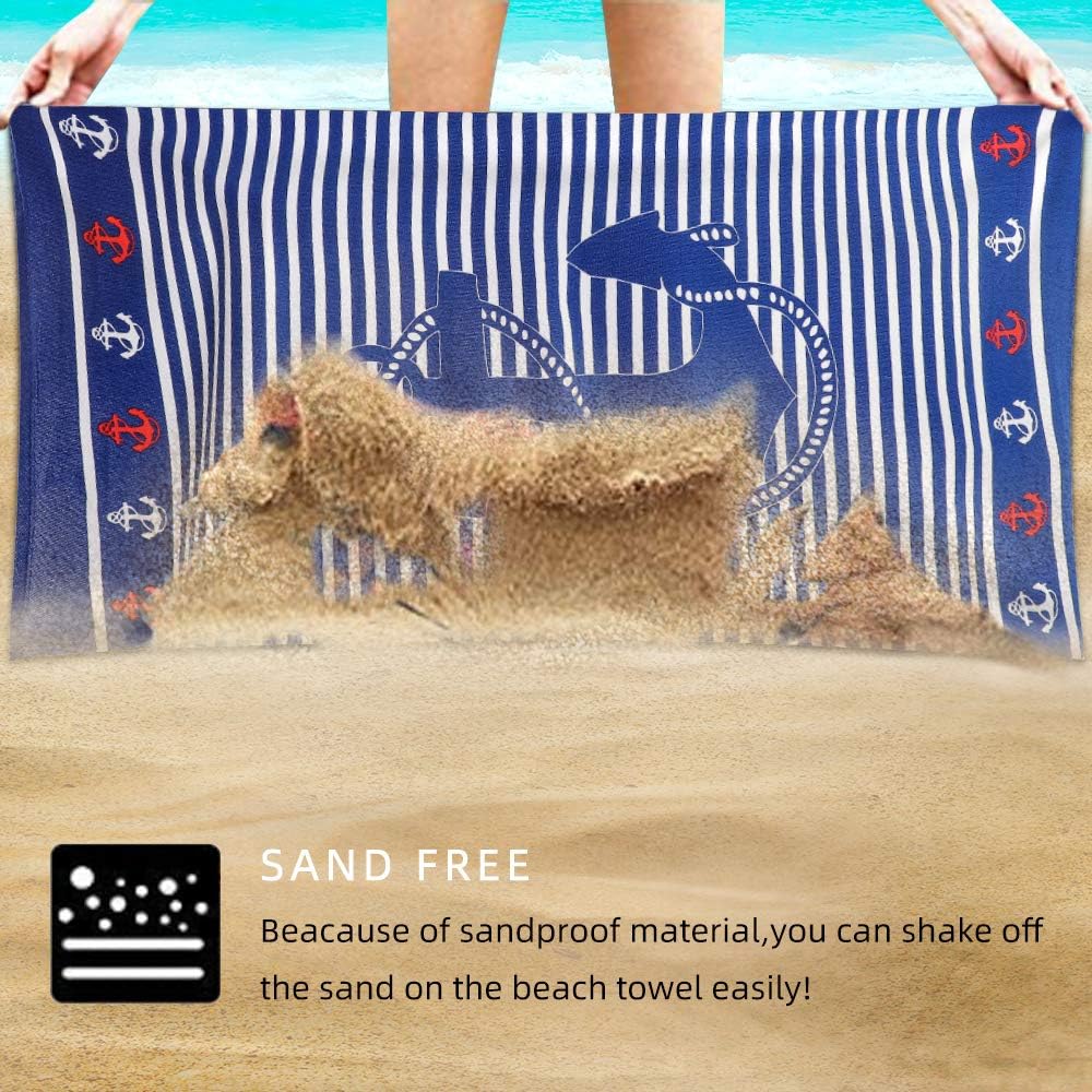 Beach Towel, Oversized Microfiber Beach Towels for Travel, Quick Dry Towel for Swimmers Sand Proof Beach Towels for Women Men Girls, Cool Pool Towels Beach Accessories Super Absorbent Towel
