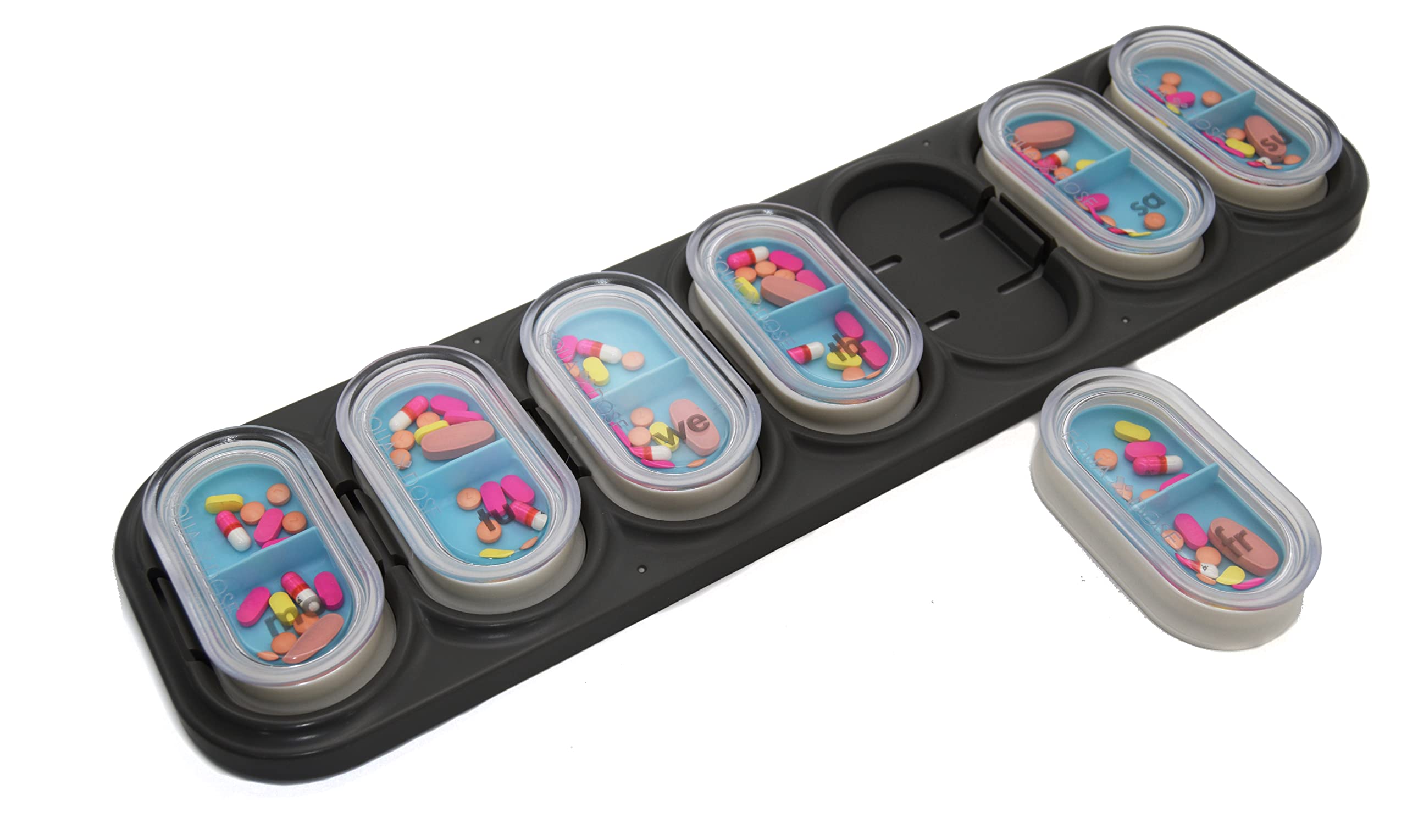 EQUADOSE Pill Organizer, Extra Large Weekly (7-Day) Vitamin Case, Medication Box, Supplement Carrier