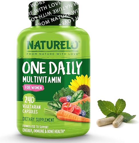 NATURELO One Daily Multivitamínico para mujeres, apoyo energético, suplemento alimenticio integral para nutrir el cabello, la piel, las uñas, sin