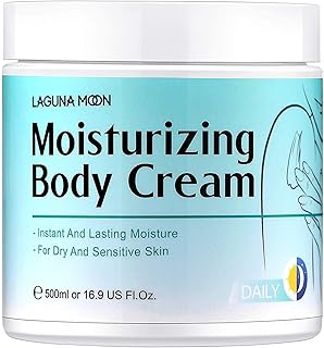 Body Cream for Skin Moisturize, Anti-aging, Instant Moisturize Body Butter with Hyaluronic Acid, Jojoba Oil, Shea Butter, Lagunamoon, 500ml/16.9 oz