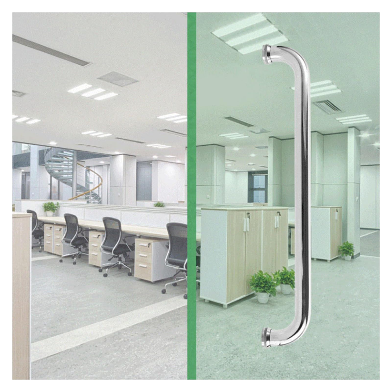 Poignée de porte de douche en acier inoxydable ergonomique de 50 cm