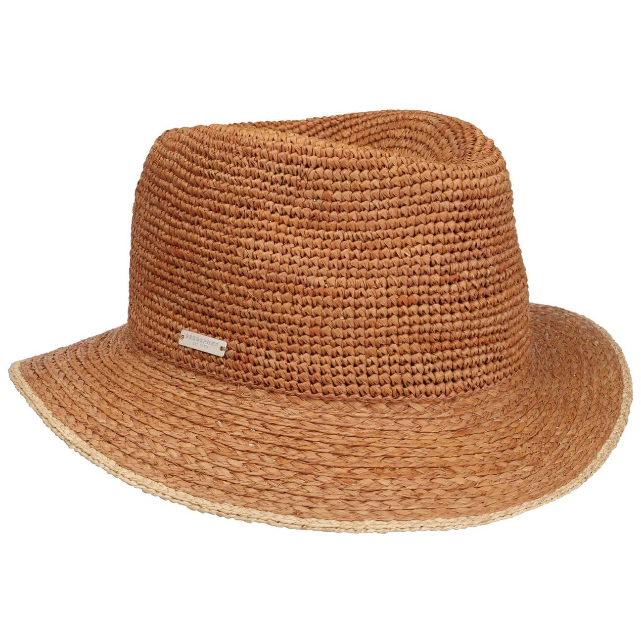 Seeberger Sombrero de rafia Crochet Crown Mujer/Hombre - Sombreros de Playa Sol de Paja Primavera/Verano