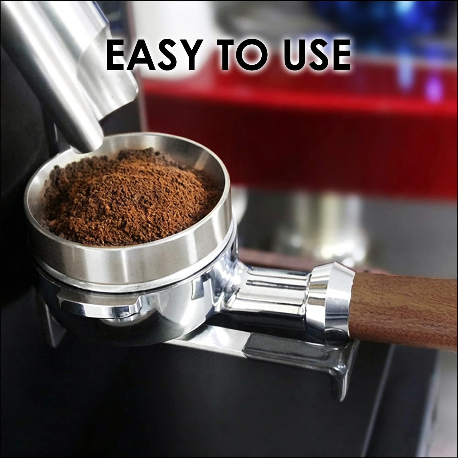 Ideal Swan Pierścień dozujący do kawy 58 mm z zestawem 58,5 mm Puck Screen, magnetyczny uchwyt sitkowy do espresso lejek