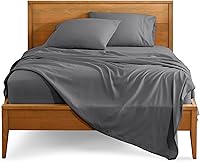 Bare Home Flex King Microfiber Sheet Set - Ultra-Soft Double Brushed, 15" Deep Pockets, Wrinkle-Resistant, Hypoallergenic 4-Piece Grey
