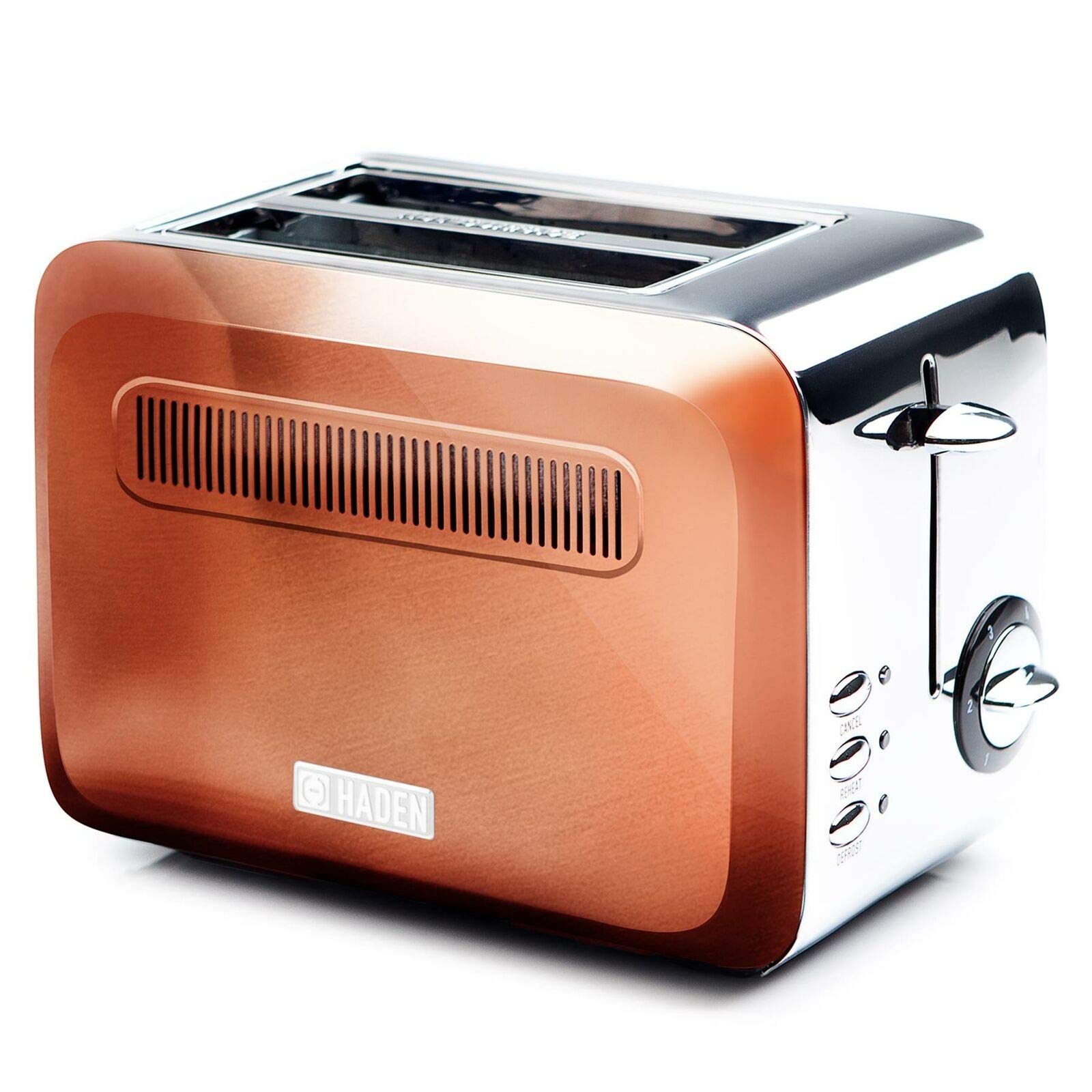 Haden Boston Copper Pyramid 2-Slice Toaster with Variable Browning Control, Removable Crumb Tray, Defrost & Reheat Functions - Sleek Retro Design-image-34