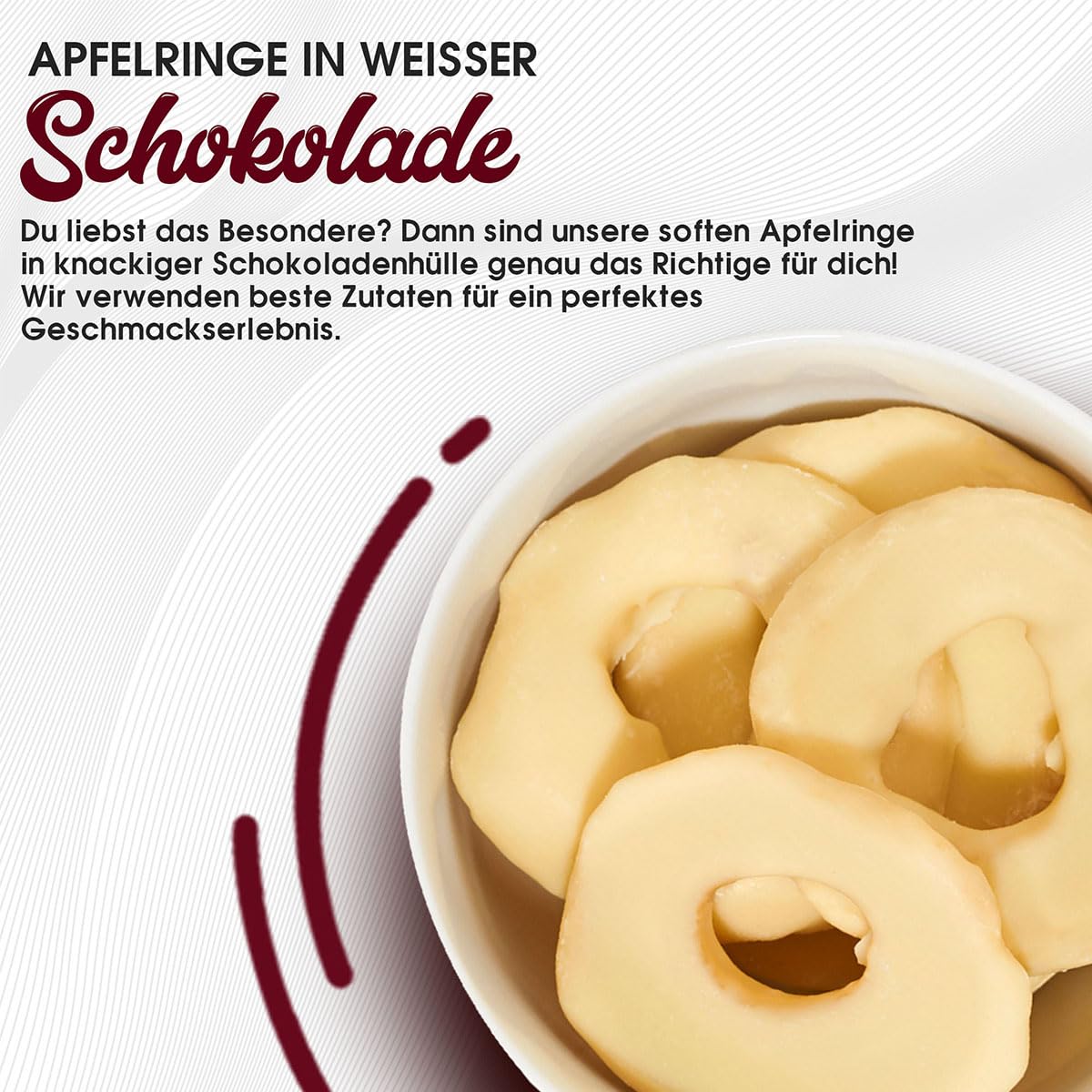 Sultan’s Palace Apfelringe in edler Weißer Schokolade - 200g – Schoko Früchte - Premium Qualität - Geschenkidee – Zartschmelzende Schokolade