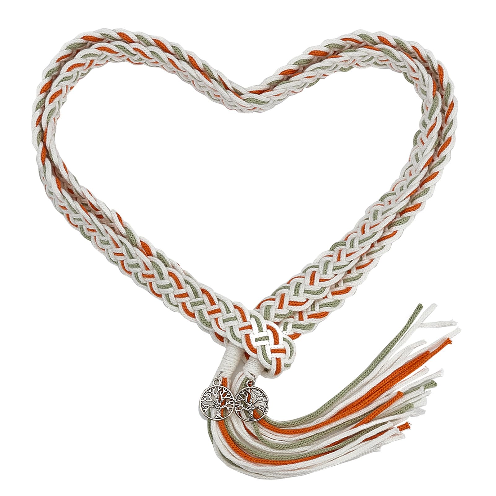 NICENEEDED Wedding Handfasting Cord, Rustic Wedding Lasso Lazos Wedding Rope with Pendants, Cotton Rope Traditional Celtic Pattern Handfasting Cord