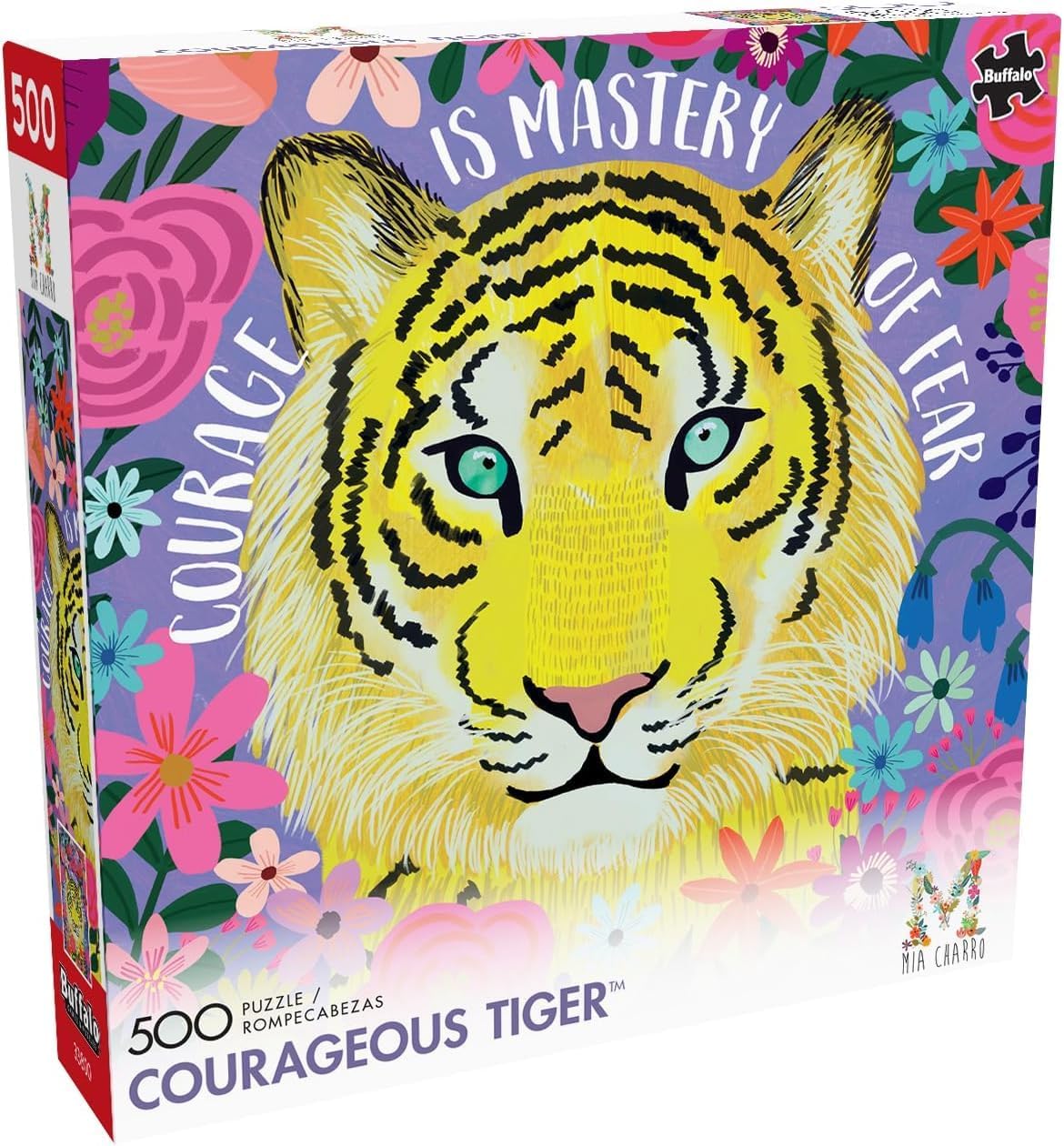 Buffalo Games - Mia Charro - Courageous Tiger - 500 Piece Jigsaw Puzzle for Adults -Challenging Puzzle Perfect for Game Nights - Finished Size is 21.25 x 15.00