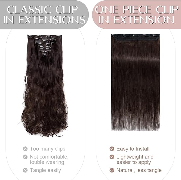12 inch Clip in Hair Extension Human Hair One Piece 100% Real Remy [#2 Dark Brown] 3/4 Full Head Straight Hair Pieces for Women Invisible Short (40g) - 4