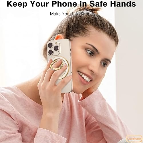Miniatura 10 de Allengel Soporte magnético para anillo de teléfono, soporte magnético fuerte para teléfono, rotación de 360 y giro de 180 compatible con todos los
