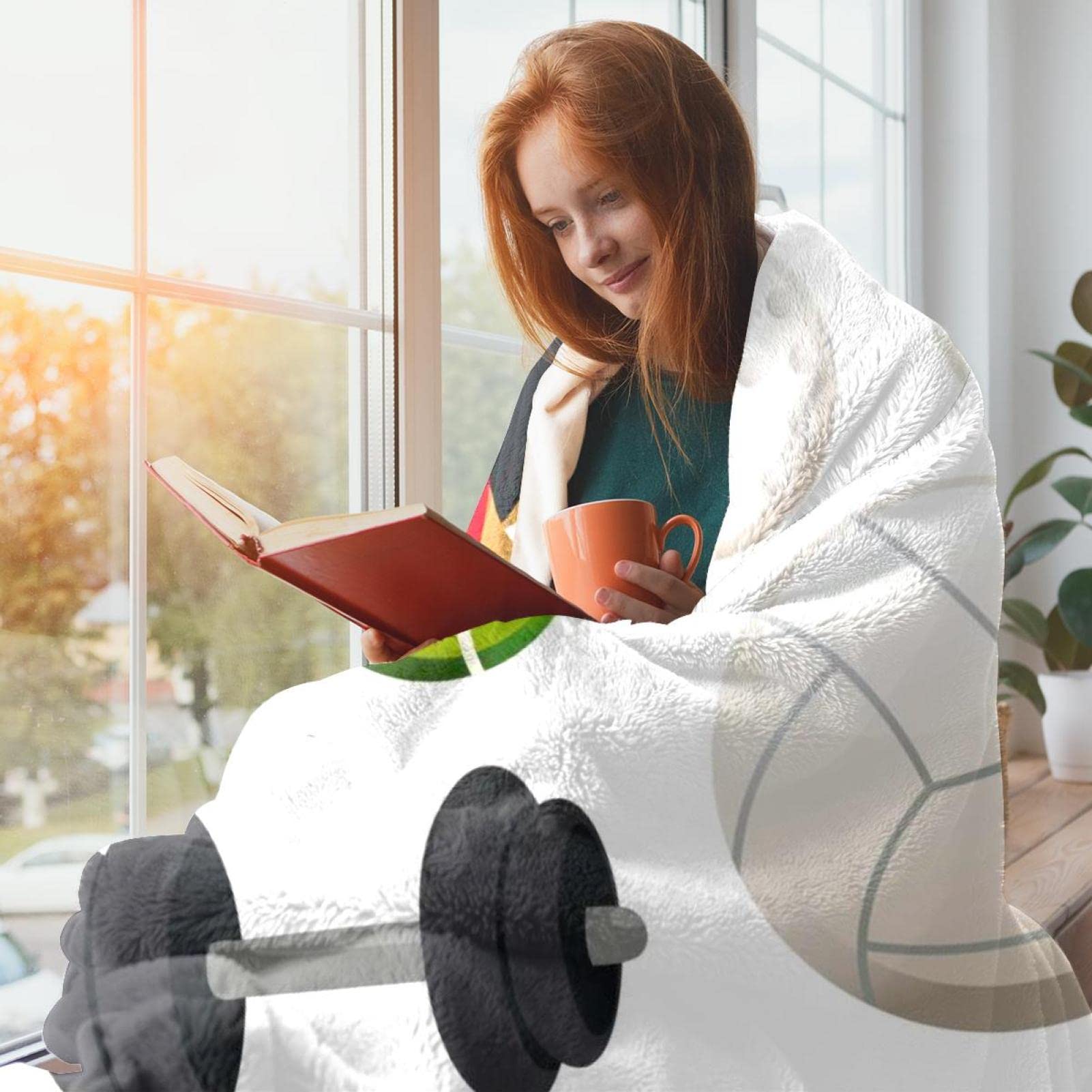 Sporty piłka elementy polarowy koc narzuta na kanapę sofę lub łóżko przytulne miękkie koce