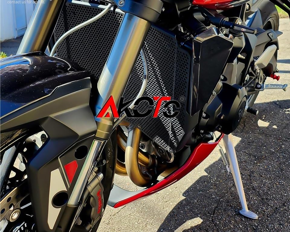 Griglia Protezione Radiatore Moto - Per Triumph Street Triple 765 2023-2024 - Alluminio CNC Nero