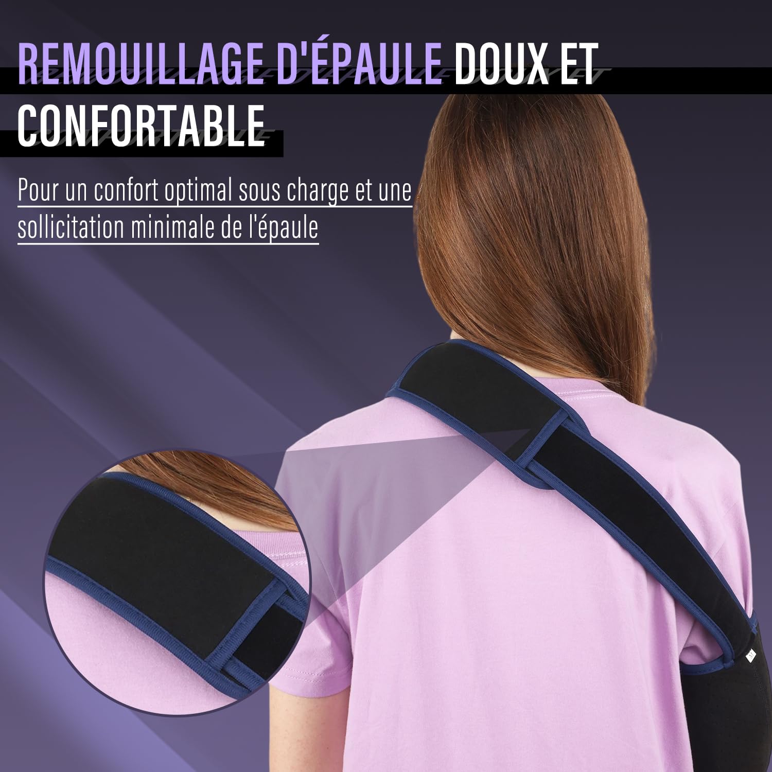 supregear Écharpe de Bras – Immobilisateur d’Épaule Confortable et Respirant pour Femmes et Hommes, Blessures à l’Épaule, Fracture, Luxation ou Entorse, Bras Gauche ou Droit, Noir + Bleu Foncé, S