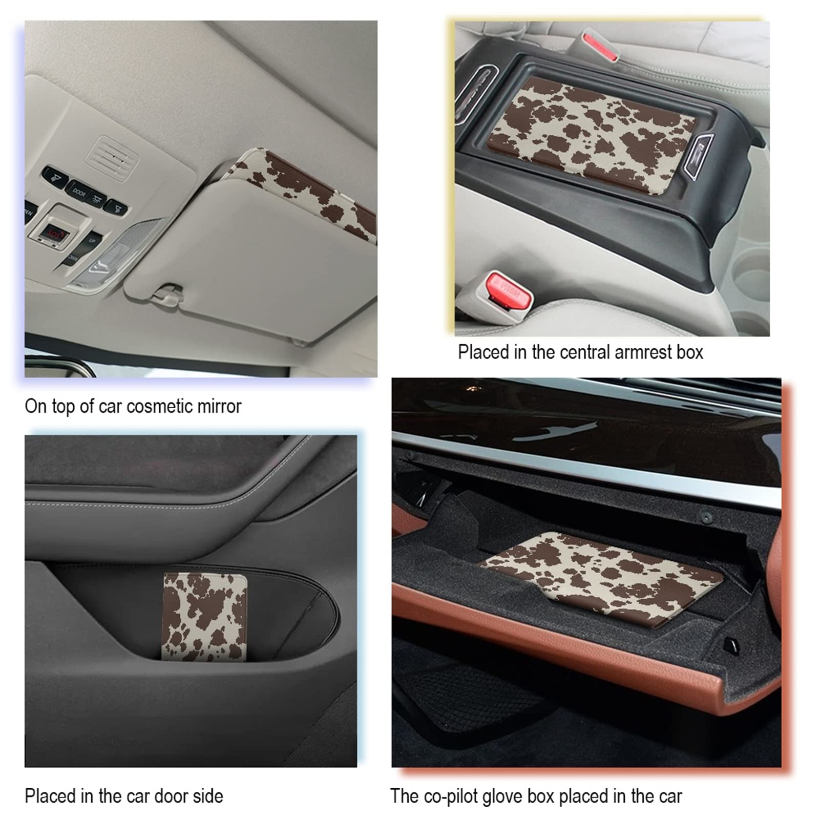 Mumeson Car Insurance & Registration Holder - Cute Flower Leather Organizer For Glove Box, Holds Documents & Cards
