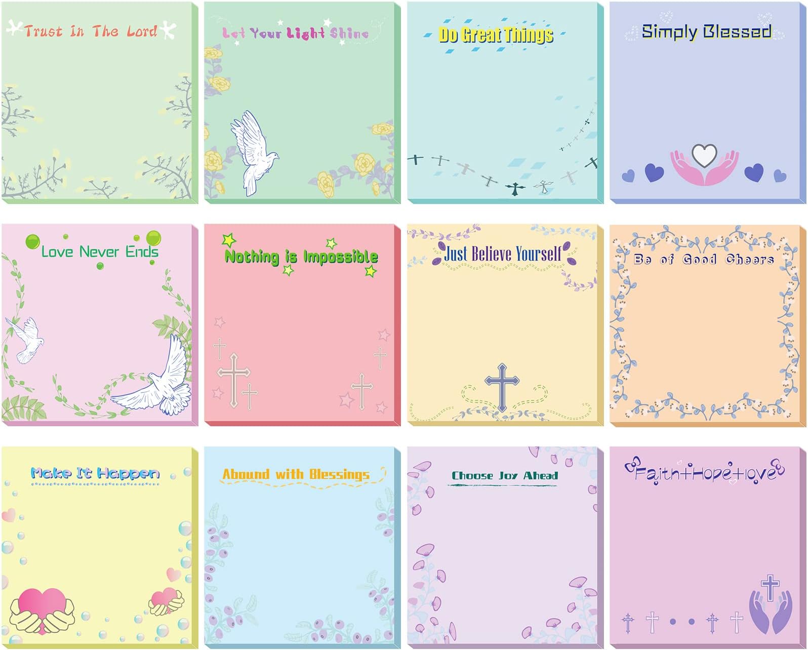30 Pack Bible Sticky Notes 600 Sheets Christian Notepads