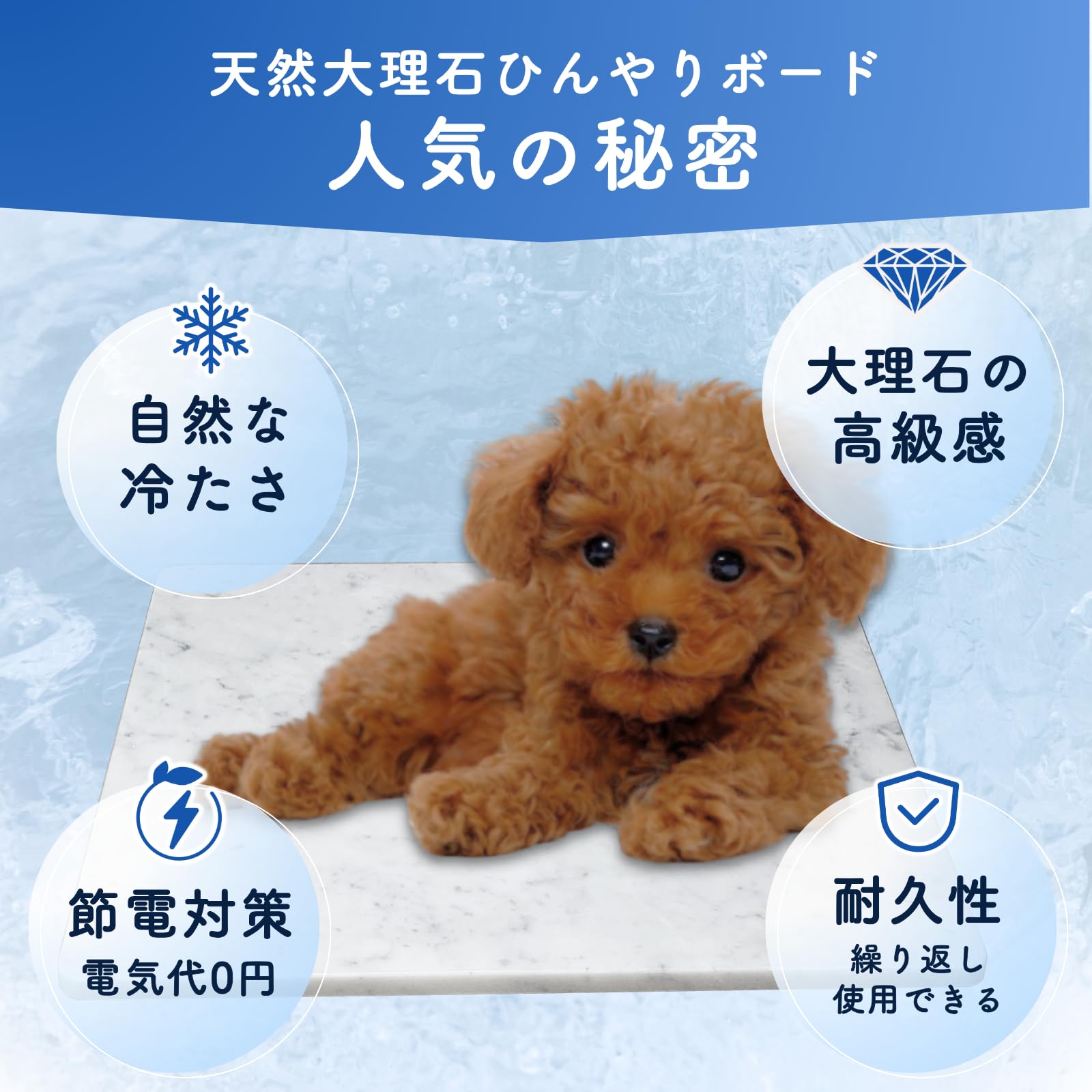 Amazon | ペット ひんやりボード 大理石 40×40cm｜犬 猫 冷却プレート
