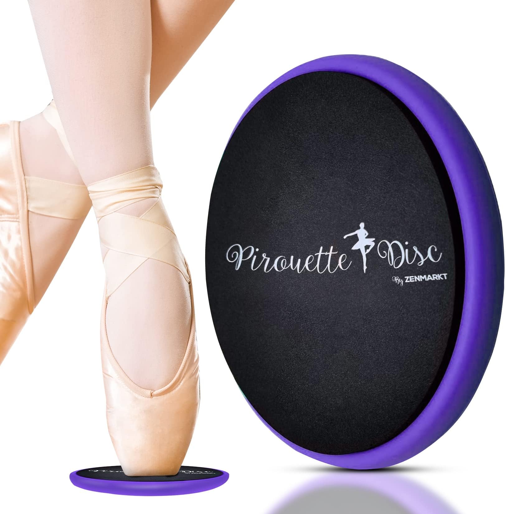 Zenmarkt Ballet Pirouette Disc for Dancers - Portable Turn Disc for Dancing on Releve, Gymnastics and Ice Skaters - for Better Pirouette Technique, Releve, Turns and Dance Spinning (Purple)