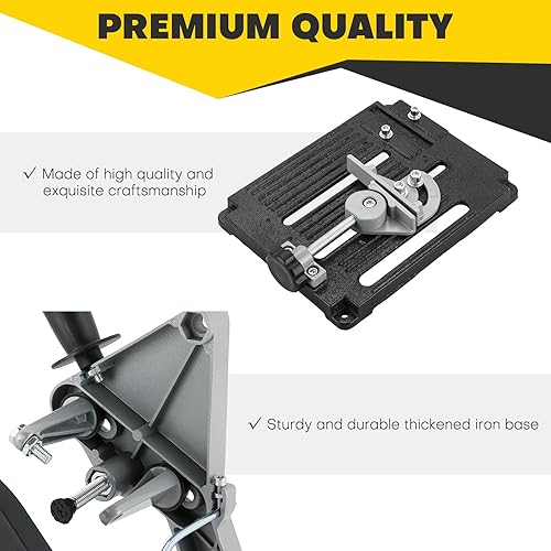 Miniatura 5 de Soporte para amoladora angular  Soporte de amoladora angular de 45 grados con mango deslizante, base de hierro fundido para amoladora angular de