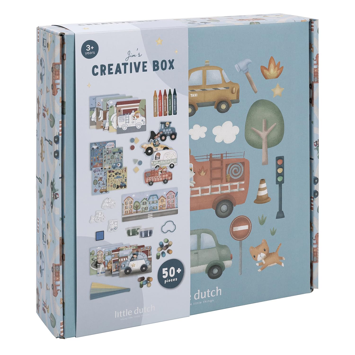 Little Dutch Set de manualidades/caja de creatividad XL - para niños a partir de 3 años - pegatinas adhesivas creativas - Jim's Creative Box - Jim y sus amigos