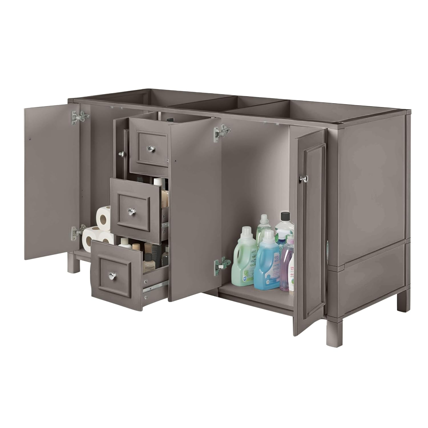 Alaterre Furniture Williamsburg 60 Inch Double Sink Bathroom Vanity - Freestanding Cabinet Without Top - Large Soft-Close ... - Review, Price and Buying Guide