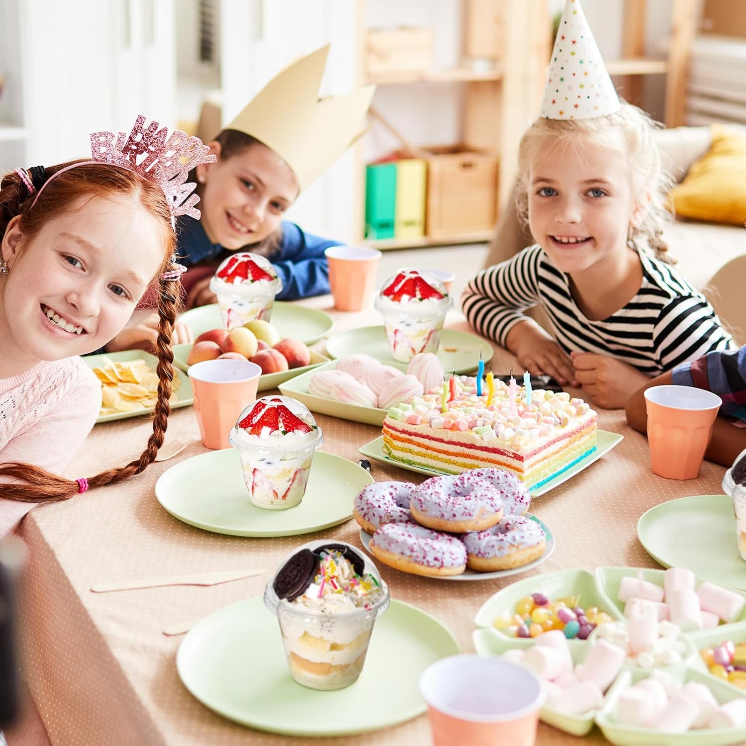 Turbo Bee 200 Pack 9 OZ Clear Plastic Cups with Dome Lids, Disposable Dessert Cups with Lids for Fruit, Snack Smoothie, Pudding and Ice Cream (No Hole) - Image 6