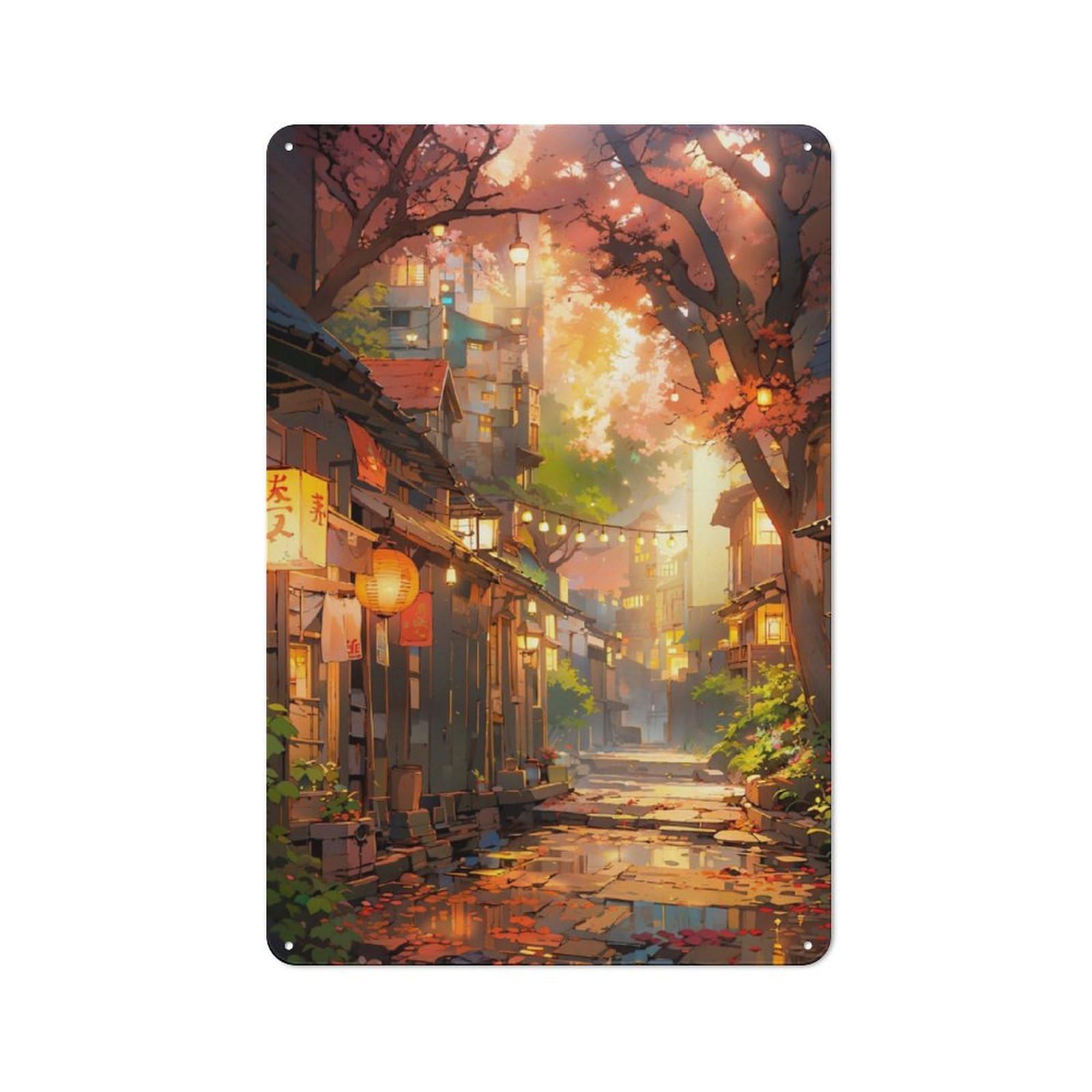 Junmoney Among The Trees Workshop Style Tin Sign 30X20cm, Industrial Wall Art For Garage, Hobby Room, Office Or Man Cave