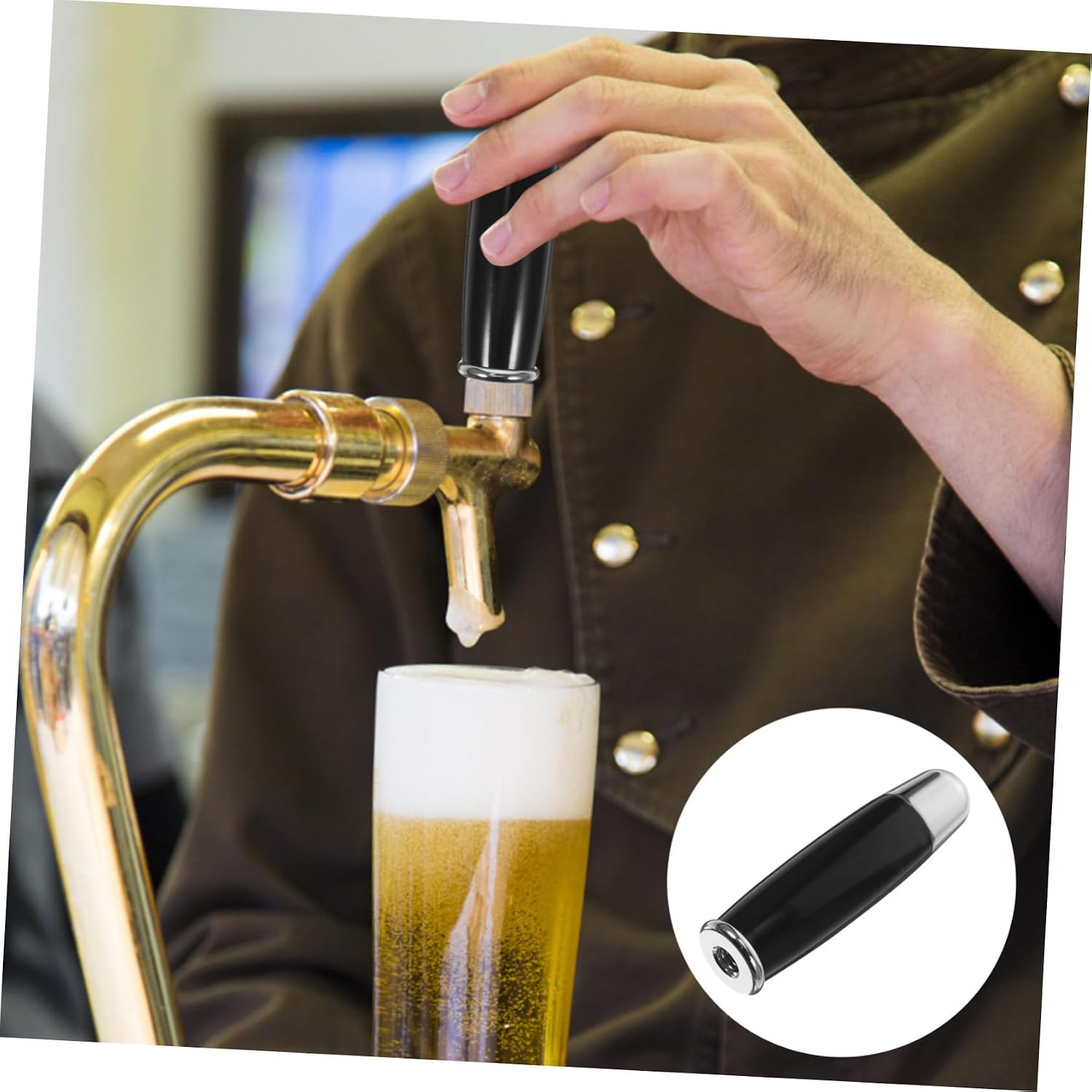 Zerodeko Beer Tap Handle Metal and Plastic Design Reusable Faucet Accessory for Standard Kegs Easy Installation and Cleaning and Stylish for Home Bars and Kegerators
