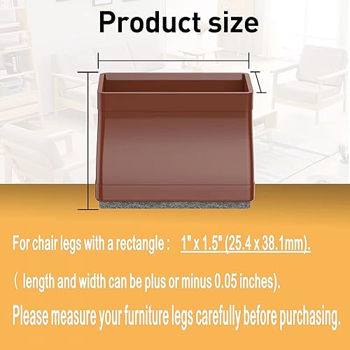 Miniatura 9 de 16 fundas cuadradas para patas de silla, protegen suelos de madera y madera dura, antiarañazos y sin ruido