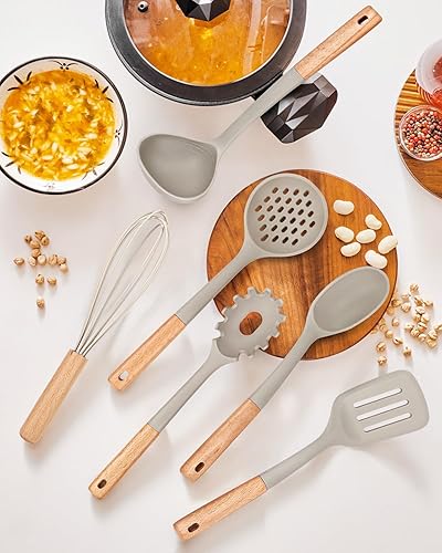 Miniatura 5 de Juego de utensilios de cocina, 13 utensilios de cocina de silicona, resistentes al calor, juego de espátulas para utensilios de cocina
