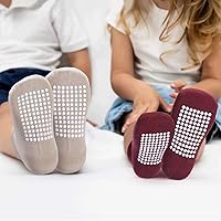 Vista 5 de JAKIDAR Paquete de 12 calcetines de algodón con agarre antideslizante para niños y niñas