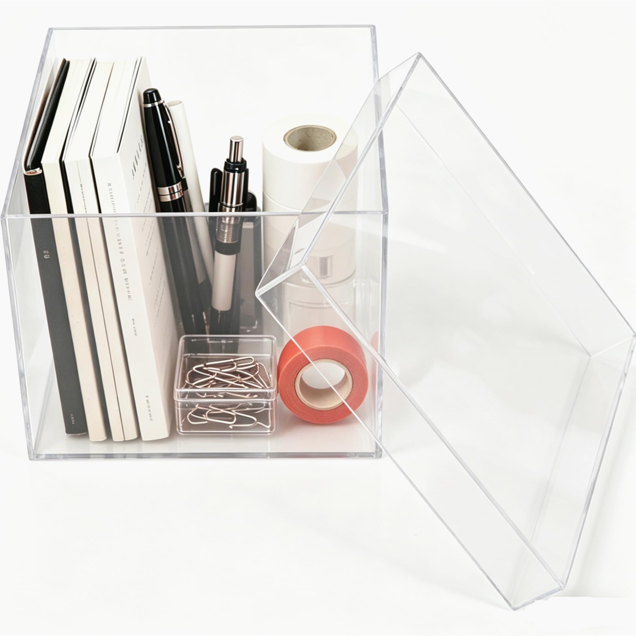 View 1 of [DAMAGED] KissYou Acrylic Display Box with Lid, 7.87" Clear
