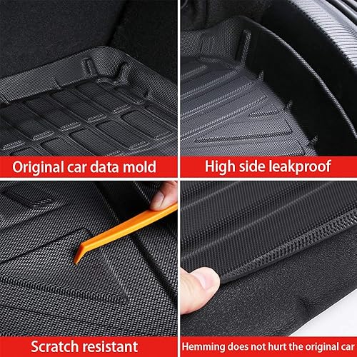 Miniatura 2 de Cherokee - Revestimiento de carga para Jeep Cherokee 2019, 2020, 2021, 2022, bandeja de revestimiento de maletero de goma resistente, alfombrilla de