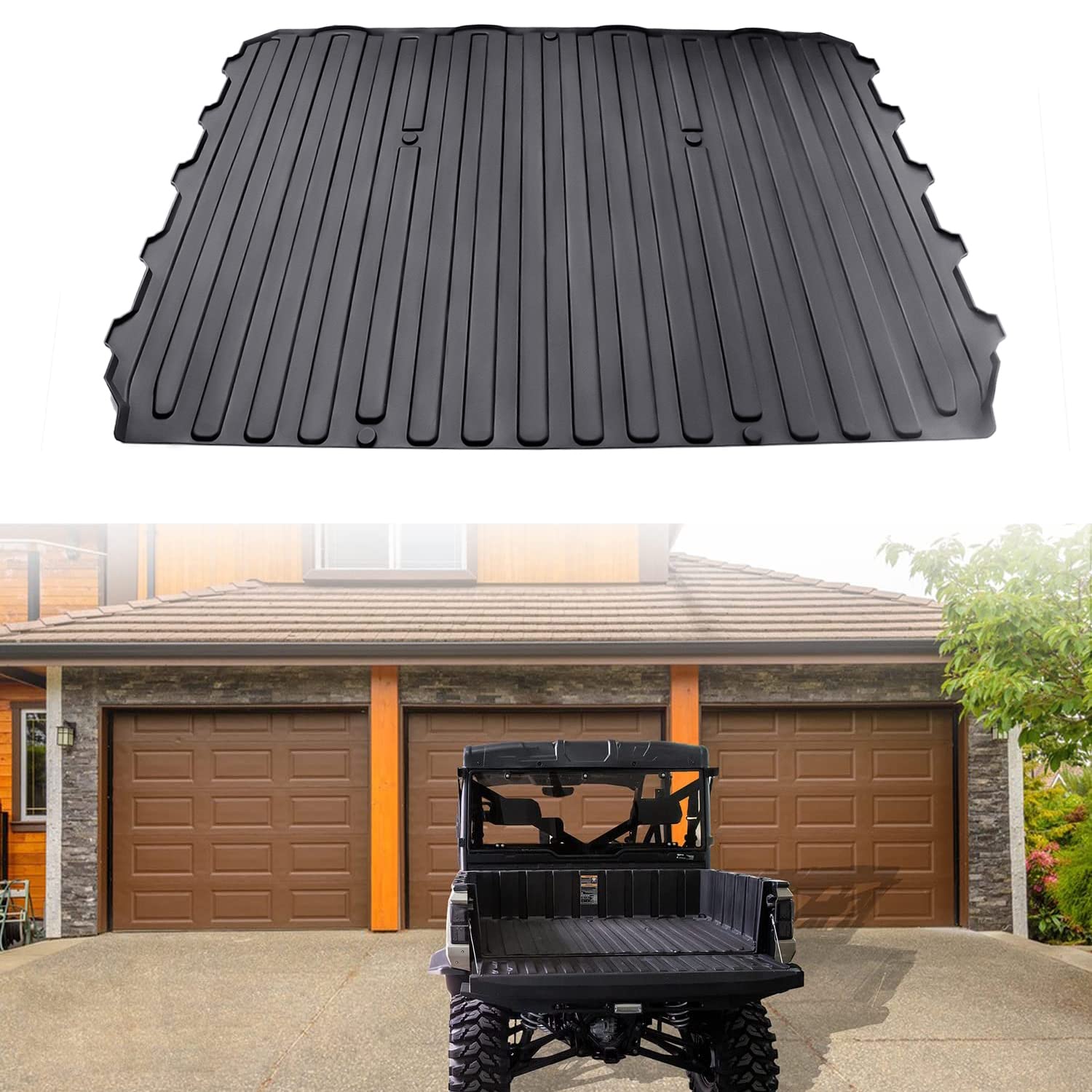 Ranger Rubber Bed Mat Liner,CPOWACE TPE Rear Cargo Bed Mat TPE Slush Liner Compatible with Polaris Ranger XP 1000 Crew 2018-2024 Accessories All Weather Protect