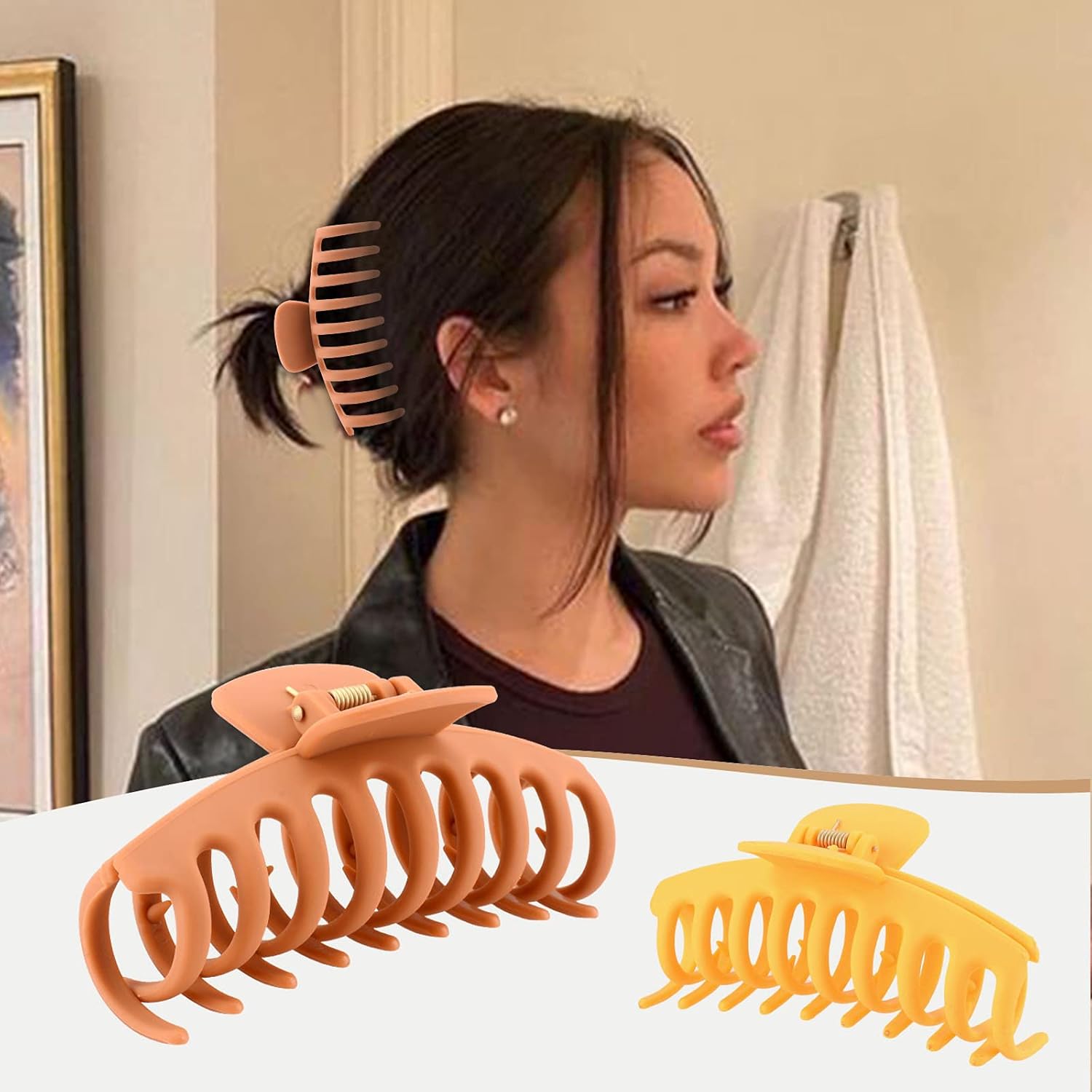 12 Pack Large Hair Claw Clips for Woman,Non-slip Matte Banana Clips,Strong Hold jaw clip,Hair Clamps for Thin Thick Hair,christmas gifts for women : Beauty & Personal Care