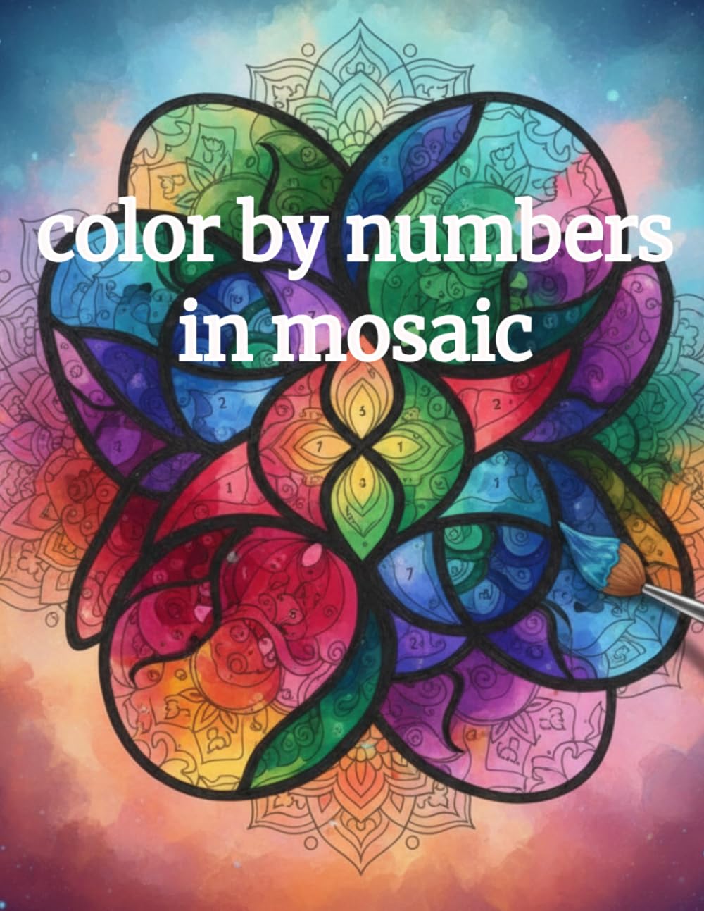 Color by numbers in mosaic: Adult Mosaic Coloring Book for Relaxation and Stress Relief