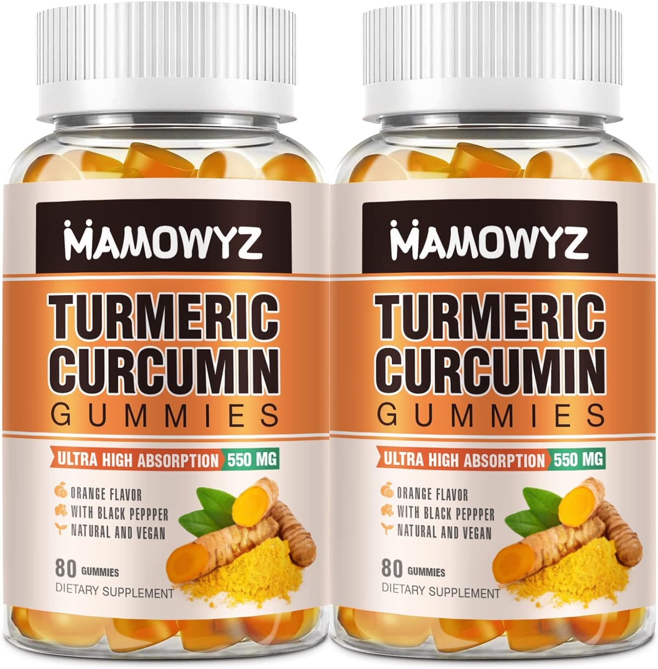 Turmeric Curcumin with Ginger & Black Pepper 160 Gummies