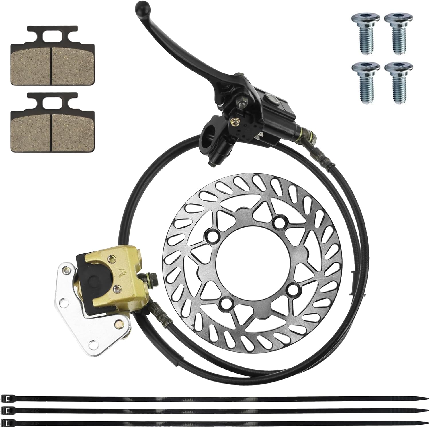 PRO BAT Hydraulic Front Brake Caliper Cylinder For 90cc 110cc 125cc 150cc SSR Taotao Pit Bike, Golden