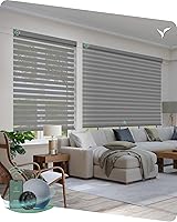Vista 20 de Persianas motorizadas Yoolax con control remoto, persianas de cebra motorizadas compatibles con Alexa, persianas motorizadas para privacidad