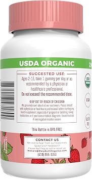 MaryRuth Organics Gummies for KidsMultivitamin (Mixed Berry & Cherry), Probiotic (Strawberry) | USDA Organic, No Gelatin! | Vitamins for Immunity, Gut Health, Overall Wellness | Vegan, Non-GMO