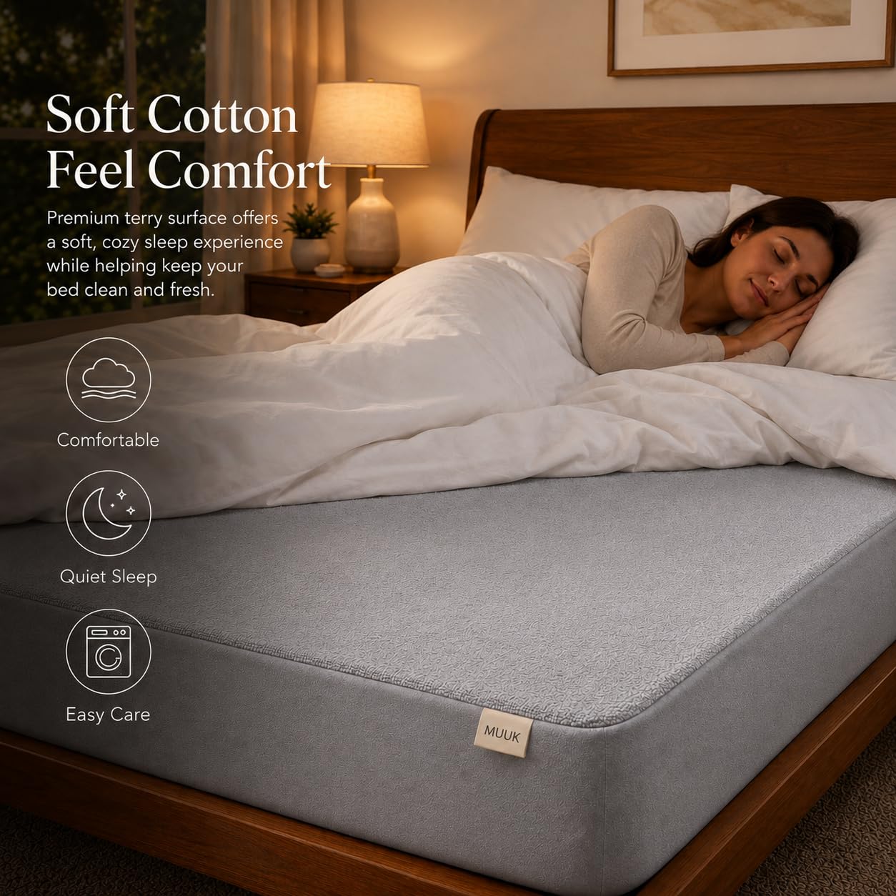 Waterproof Mattress Protector - Grey, King Size -2