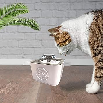 Glaceon Pet Fountain Cat Food Dispensers,2.5L Cat Automatic Water Dispenser Electric Waterer Bowls On Stands for Pets Home Dispenser,Large Capacity Pet Water Fountain for Cats Dogs