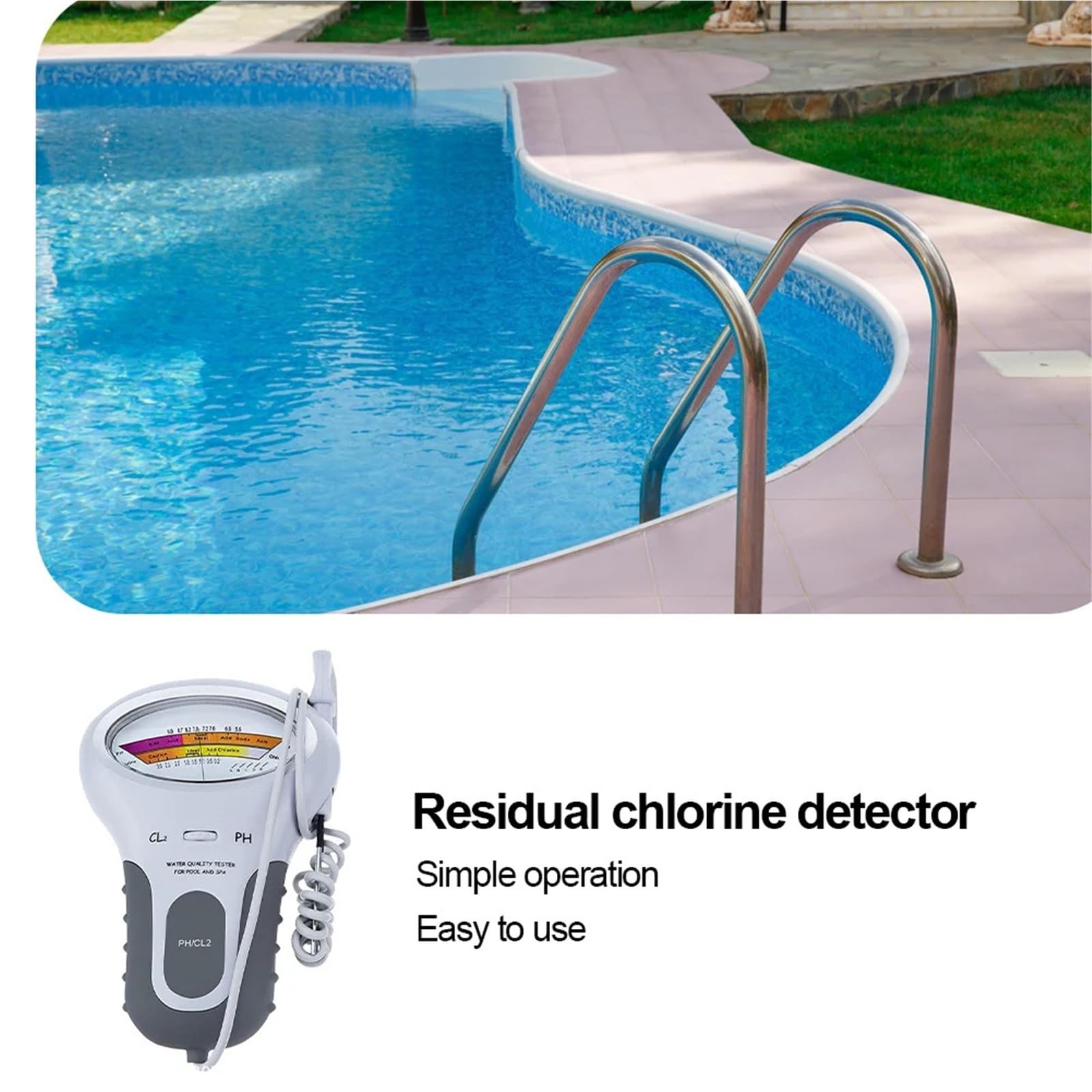 Tester ph wody, Miernik Poziomu Chloru TDS CL2 Z Sondą Do Basenu, Spa, do wody pitnej,