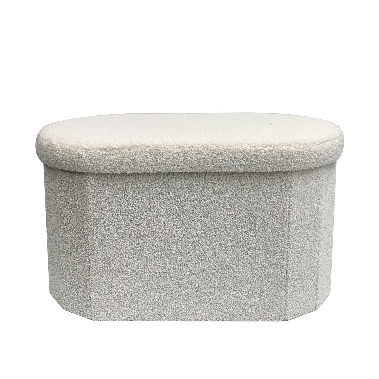 KASANOVA Cassapanca contenitore ovale 71x40x40 cm bianca